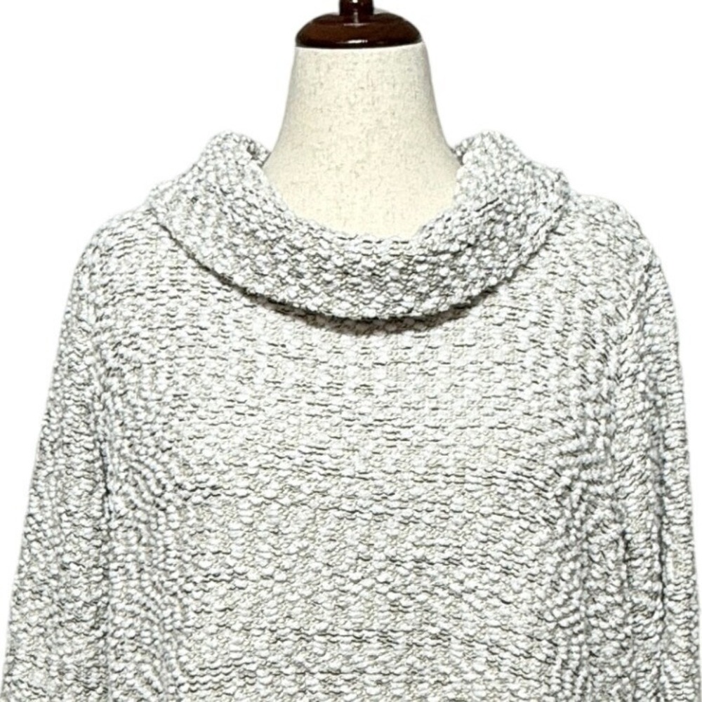 Ali Miles Sweater Womens 1X White Cowl Neck Fringe Trim Pullover Boho